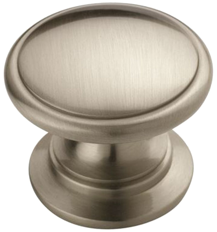 Amerock Allison Value Series BP53012G10 Cabinet Knob, 1-1/16 in Projection, Transitional, 1-1/4 in, Zinc, Satin Nickel