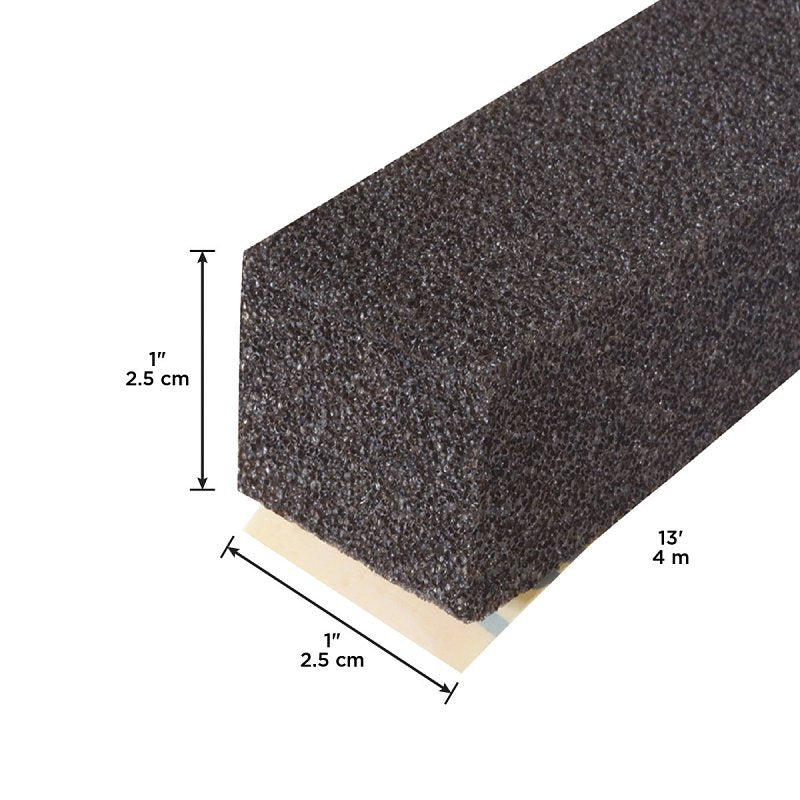 M-D 52052 Expandable Weatherseal, 1 in W, 13 ft L, 1 in Thick, Foam, Black
