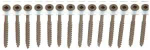 Senco 08D Series 08D250W Deck Screw, Brown, 2-1/2 in L, Flat Head, #2 Drive, Steel, Weatherex, 800/PK