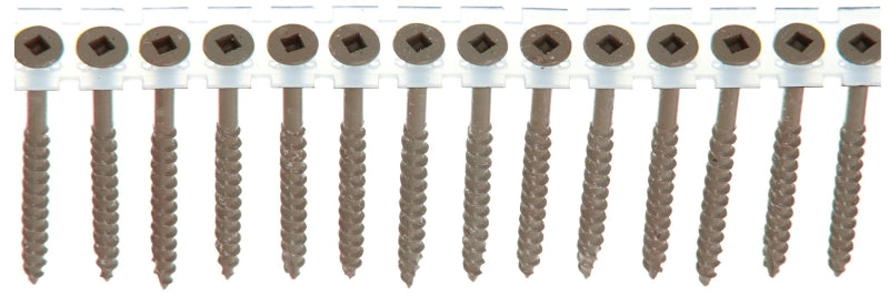 Senco 08D Series 08D250W Deck Screw, Brown, 2-1/2 in L, Flat Head, #2 Drive, Steel, Weatherex, 800/PK