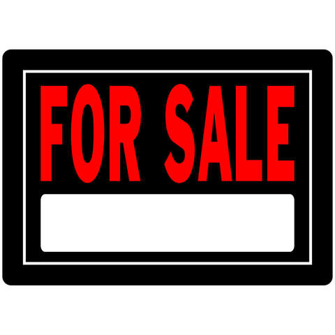 HILLMAN English Black For Sale Sign 10 in. H X 14 in. W, Pack of 6