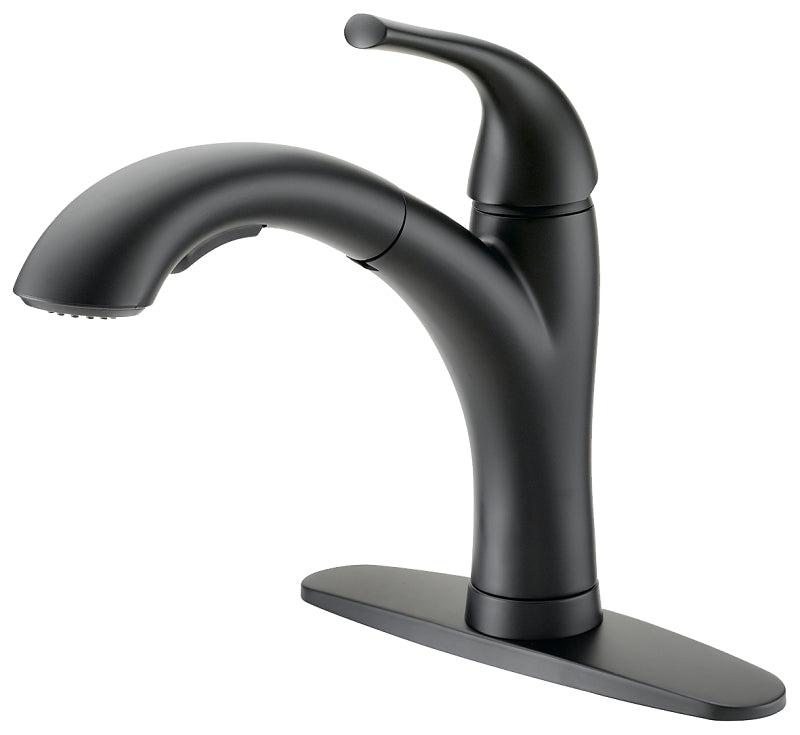 Boston Harbor TOBI21040011BL Pull Out Kitchen Faucet, 1.8 gpm, 1-Faucet Handle, 1, 3-Faucet Hole, Metal/Plastic