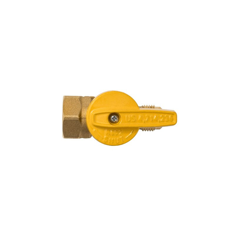 ProLine Series 7701G Series 114-522HN 1-Piece Straight Gas Valve, 3/8 x 1/2 in Connection, Flare x FIP, Brass Body