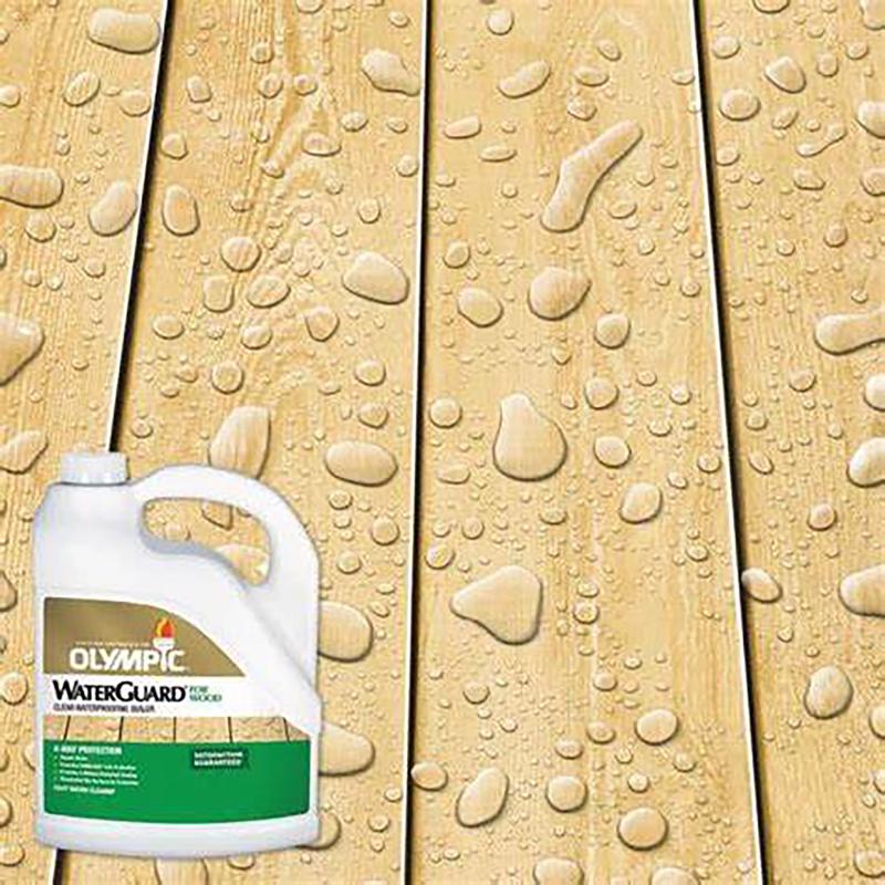 Olympic WaterGuard Low Luster Clear Oil-Based Waterproofer Wood Protector 1 gal, Pack of 4