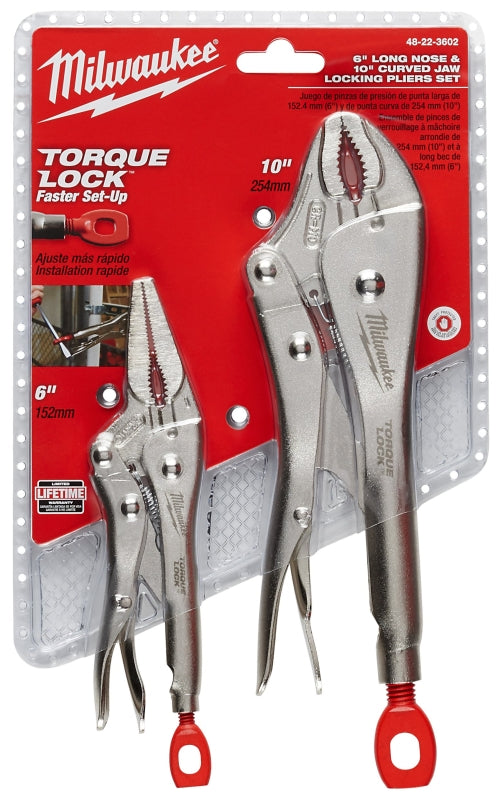 Milwaukee 48-22-3602 Locking Plier Set, Steel, Silver