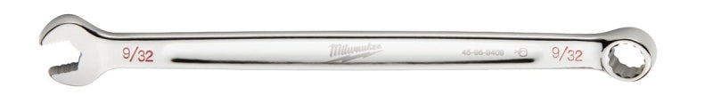 Milwaukee 45-96-9409 Combination Wrench, SAE, 9/32 in Head, 5.31 in L, 12-Point, Steel, Chrome-Plated