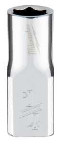 Milwaukee 45-34-9003 Socket, 1/4 in Socket, Standard Socket, 4.921 in OAL, 1/4 in Drive, 6-Point, Chrome Vanadium Steel