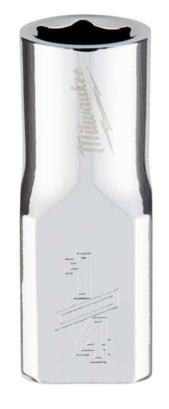 Milwaukee 45-34-9003 Socket, 1/4 in Socket, 1/4 in Drive, 6-Point, Chrome Vanadium Steel, Chrome-Plated