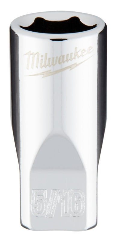 Milwaukee 45-34-9005 Socket, 5/16 in Socket, Standard Socket, 4.921 in OAL, 1/4 in Drive, 6-Point, Chrome