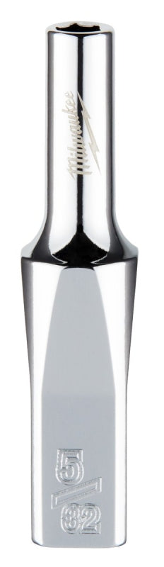 Milwaukee 45-34-9011 Deep Socket, 5/32 in Socket, 1/4 in Drive, 6-Point, Chrome Vanadium Steel, Chrome-Plated