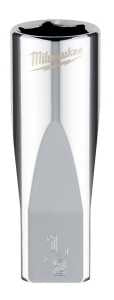 Milwaukee 45-34-9020 Socket, 1/2 in Socket, Deep Socket, 2.559 in OAL, 1/4 in Drive, 6-Point, Chrome Vanadium Steel