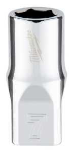 Milwaukee 45-34-9033 Socket, 7 mm Socket, Standard Socket, 4.921 in OAL, 1/4 in Drive, 6-Point, Chrome Vanadium Steel