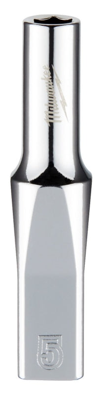 Milwaukee 45-34-9042 Socket, 5 mm Socket, Deep Socket, 2.559 in OAL, 1/4 in Drive, 6-Point, Chrome Vanadium Steel