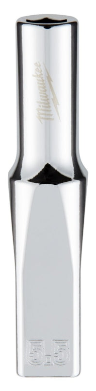 Milwaukee 45-34-9043 Deep Socket, 5.5 mm Socket, 1/4 in Drive, 6-Point, Chrome Vanadium Steel, Chrome-Plated