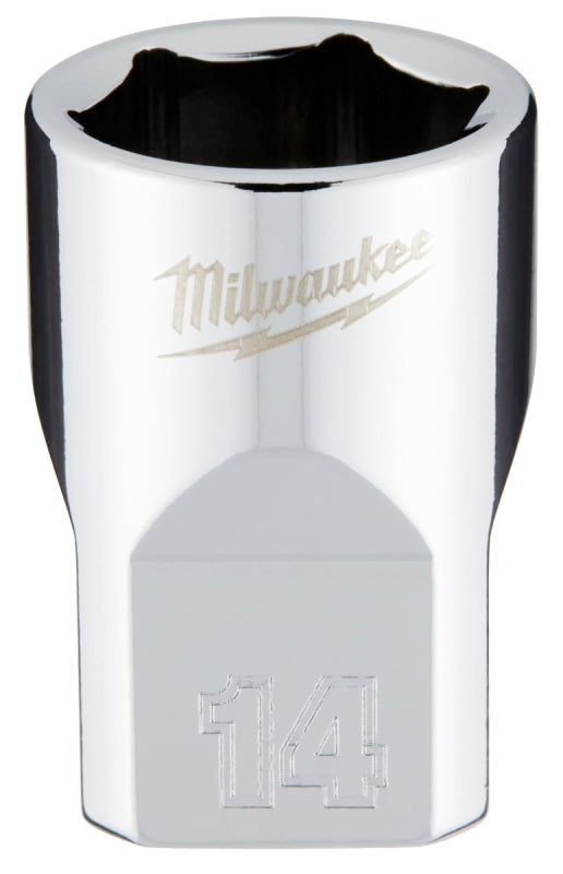 Milwaukee 45-34-9084 Socket, 14 mm Socket, 3/8 in Drive, 6-Point, Chrome Vanadium Steel, Chrome-Plated