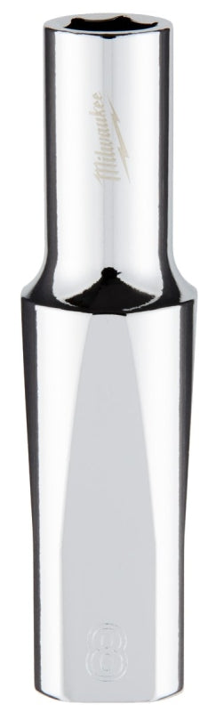 Milwaukee 45-34-9092 Deep Socket, 8 mm Socket, 3/8 in Drive, 6-Point, Chrome Vanadium Steel, Chrome-Plated