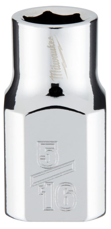 Milwaukee 45-34-9061 Socket, 5/16 in Socket, Standard Socket, 3.543 in OAL, 3/8 in Drive, 6-Point, Chrome