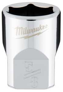 Milwaukee 45-34-9066 Socket, 5/8 in Socket, Standard Socket, 3.543 in OAL, 3/8 in Drive, 6-Point, Chrome Vanadium Steel