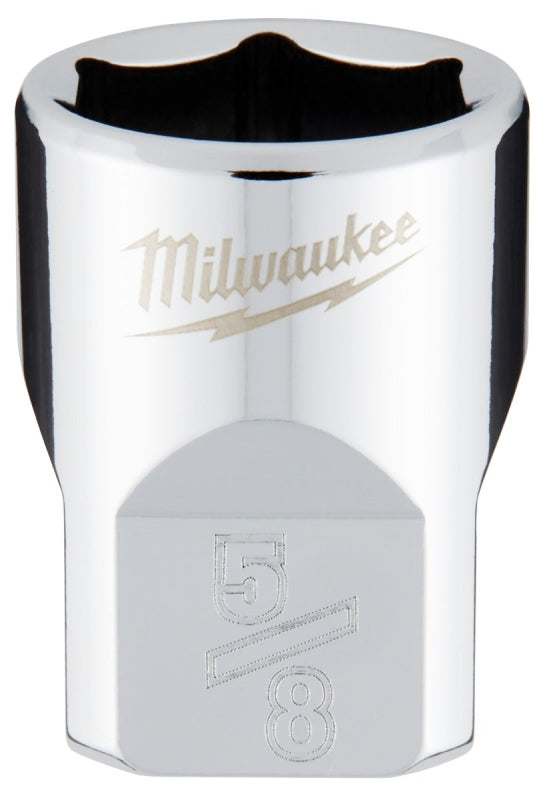 Milwaukee 45-34-9066 Socket, 5/8 in Socket, 3/8 in Drive, 6-Point, Chrome Vanadium Steel, Chrome-Plated