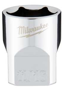 Milwaukee 45-34-9067 Socket, 11/16 in Socket, Standard Socket, 3.543 in OAL, 3/8 in Drive, 6-Point, Chrome