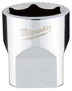 Milwaukee 45-34-9068 Socket, 3/4 in Socket, Standard Socket, 3.543 in OAL, 3/8 in Drive, 6-Point, Chrome Vanadium Steel