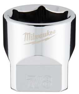 Milwaukee 45-34-9070 Socket, 7/8 in Socket, Standard Socket, 3.543 in OAL, 3/8 in Drive, 6-Point, Chrome Vanadium Steel