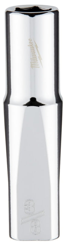 Milwaukee 45-34-3750 Deep Socket, 3/8 in Socket, 3/8 in Drive, 6-Point, Chrome Vanadium Steel, Chrome-Plated