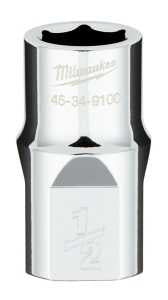 Milwaukee 45-34-9100 Socket, 1/2 in Socket, Standard Socket, 0.85 in OAL, 1/2 in Drive, 6-Point, Chrome Vanadium Steel