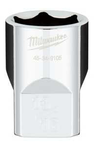 Milwaukee 45-34-9105 Socket, 13/16 in Socket, Standard Socket, 1.1 in OAL, 1/2 in Drive, 6-Point, Chrome Vanadium Steel