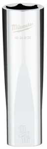 Milwaukee 45-34-9129 Socket, 11/16 in Socket, Deep Socket, 1.1 in OAL, 1/2 in Drive, 6-Point, Chrome Vanadium Steel
