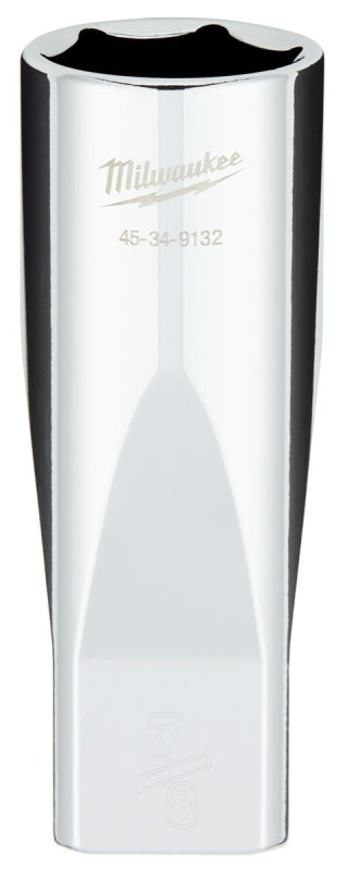 Milwaukee 45-34-9132 Deep Socket, 7/8 in Socket, 1/2 in Drive, 6-Point, Chrome Vanadium Steel, Chrome-Plated