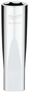 Milwaukee 45-34-9141 Socket, 17 mm Socket, Deep Socket, 1/2 in Drive, 6-Point, Chrome Vanadium Steel, Chrome