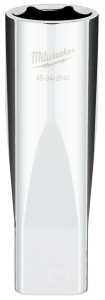 Milwaukee 45-34-9143 Socket, 19 mm Socket, Deep Socket, 1/2 in Drive, 6-Point, Chrome Vanadium Steel, Chrome