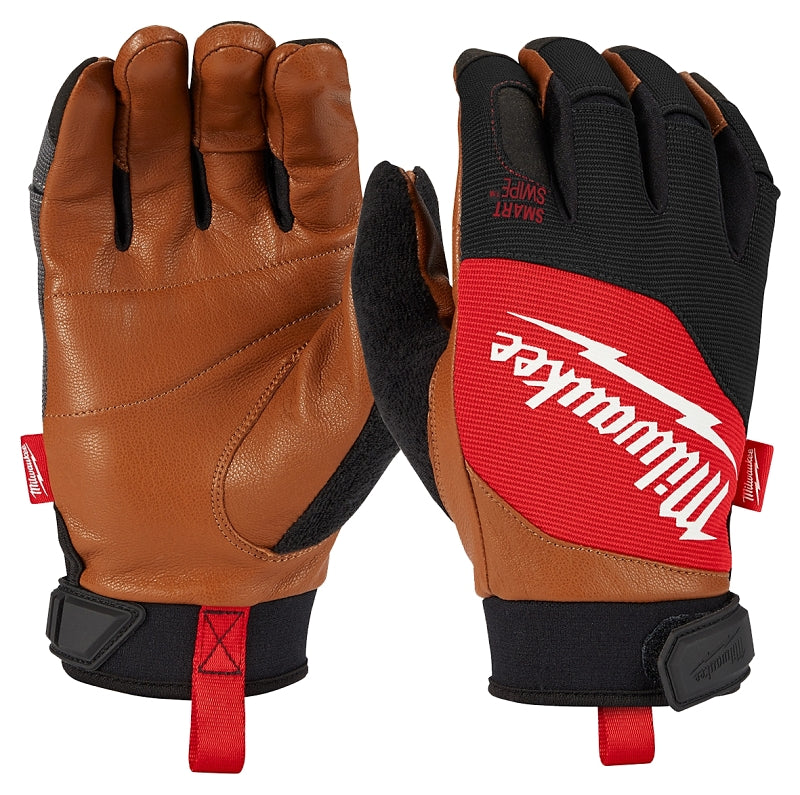 Milwaukee 48-73-0023 Lightweight, Performance Gloves, Men's, XL, 9.33 in L, Hook and Loop Cuff, Brown