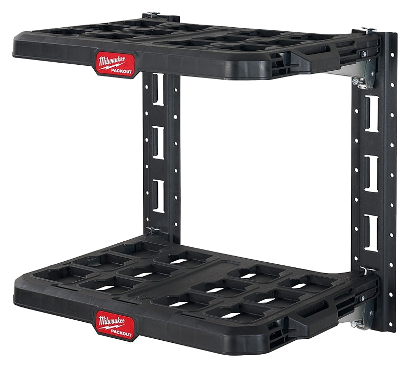Milwaukee PACKOUT 48-22-8480 Racking Kit, 5 lb, 21-1/2 in OAW, 17.6 in OAD, 20 in OAH, 2-Shelf, Metal/Polypropylene