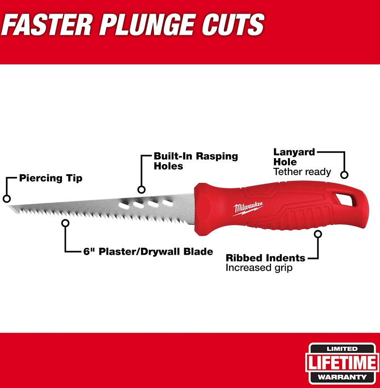 Milwaukee 48-22-0104 Rasping Jab Saw, Over-Mold Grip Handle, Rubber Handle
