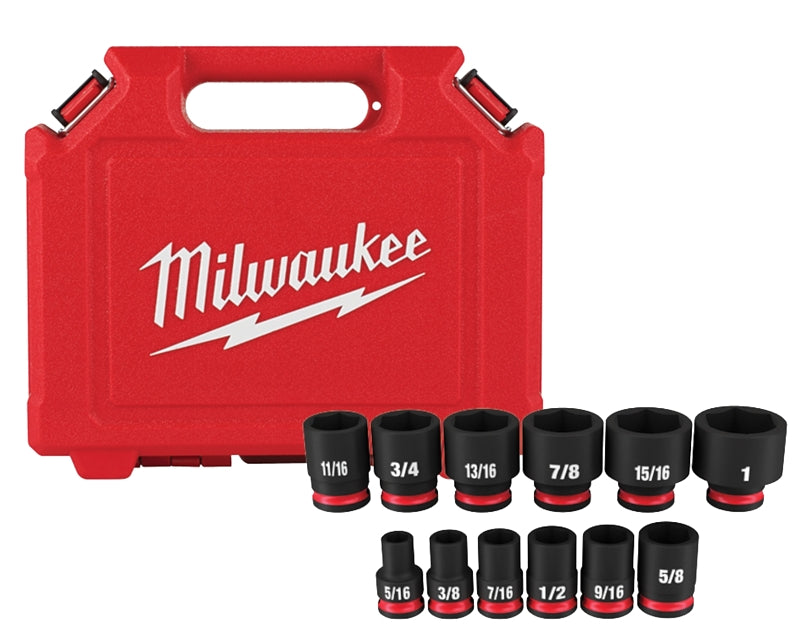 Milwaukee SHOCKWAVE Impact Duty 49-66-7005 Standard Socket Set, Steel, Black