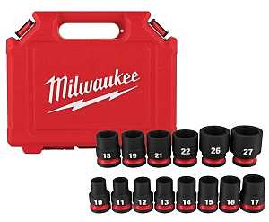 Milwaukee SHOCKWAVE Impact Duty Series 49-66-7013 Standard Socket Set, Steel