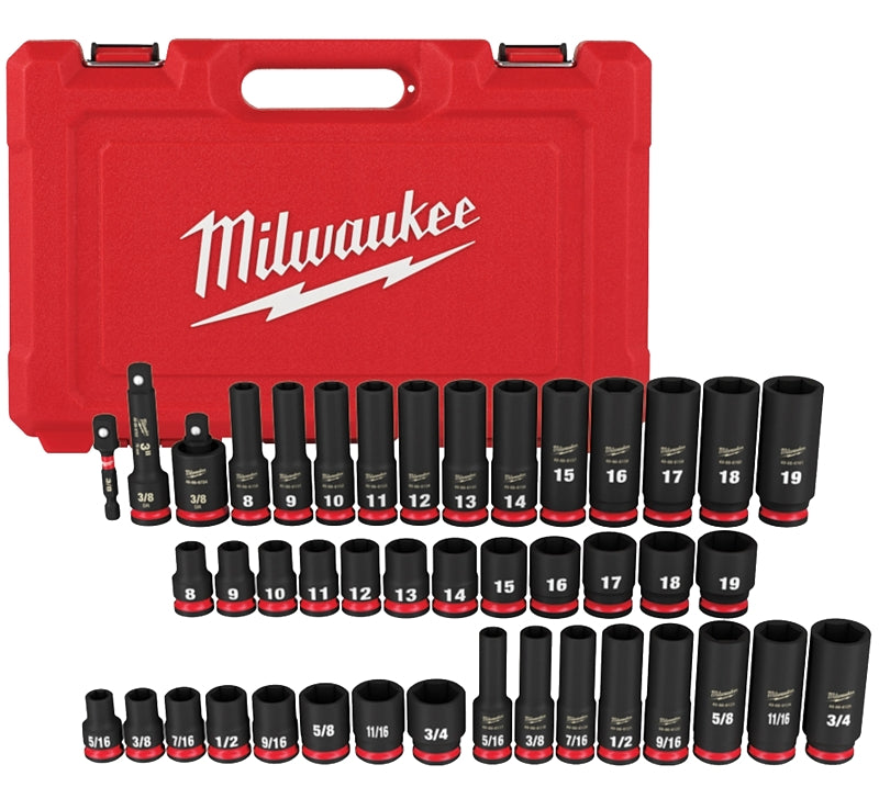 Milwaukee SHOCKWAVE Impact Duty 49-66-7009 Deep Socket Set, Steel, Black