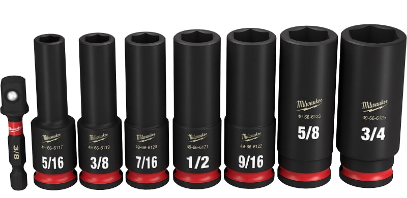 Milwaukee SHOCKWAVE Impact Duty 49-66-7024 6-Point Socket Set, Forged Steel