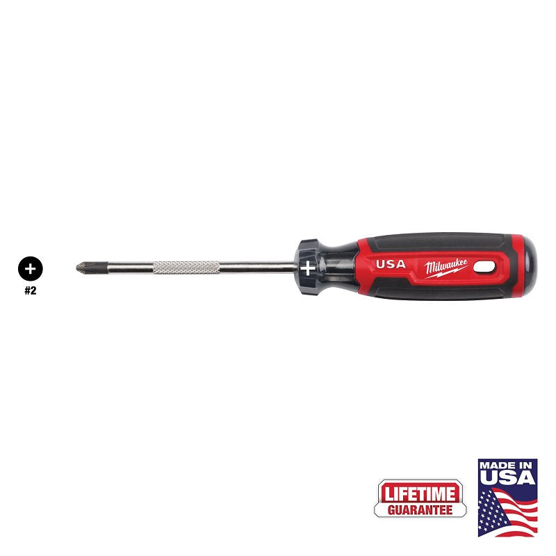Milwaukee MT202 Screwdriver, 2 in Drive, Phillips Drive, 8.3 in OAL, 4 in L Shank, Acetate Handle, Cushion Grip Handle