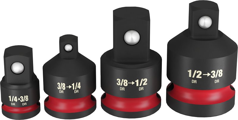 Milwaukee SHOCKWAVE Impact Duty Series 49-66-6742 Drive Adapter Set, 1/4, 3/8, 1/2 in Drive, Impact Drive, 1.96 in L