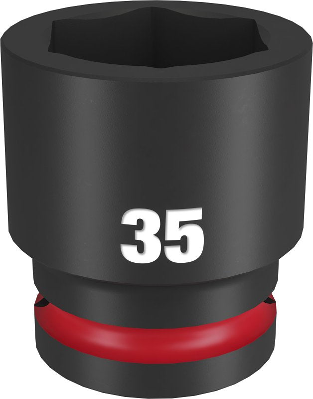 Milwaukee SHOCKWAVE Impact Duty 49-66-6373 Shallow Impact Socket, 35 mm Socket, 3/4 in Drive, Square Drive, 6-Point