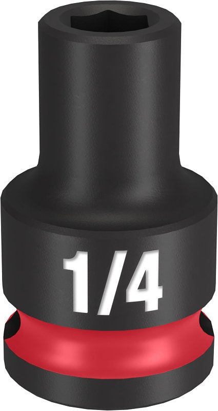 Milwaukee SHOCKWAVE Impact Duty 49-66-6100 Shallow Impact Socket, 1/4 in Socket, 3/8 in Drive, Square Drive, 6-Point
