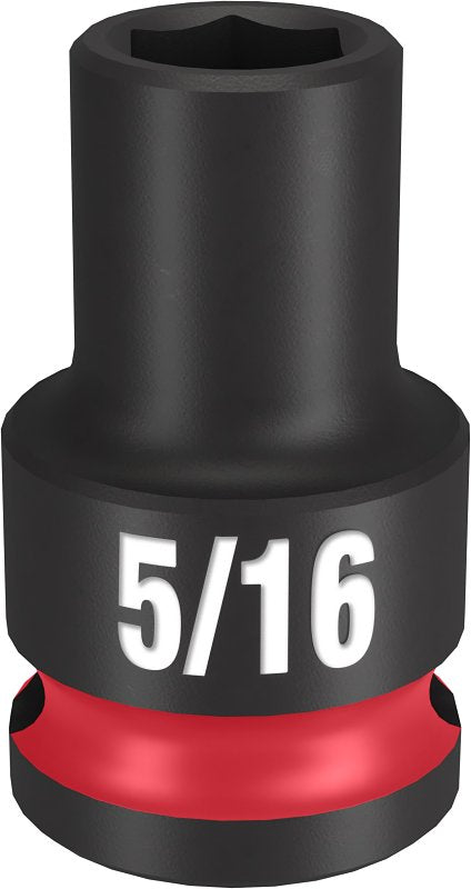 Milwaukee SHOCKWAVE Impact Duty 49-66-6102 Shallow Impact Socket, 5/16 in Socket, 3/8 in Drive, Square Drive, 6-Point
