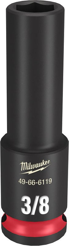 Milwaukee SHOCKWAVE Impact Duty 49-66-6119 Deep Impact Socket, 3/8 in Socket, 3/8 in Drive, Square Drive, 6-Point