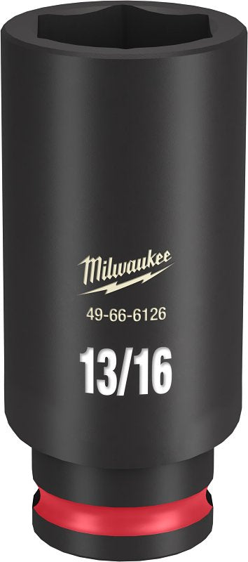 Milwaukee SHOCKWAVE Impact Duty 49-66-6126 Deep Impact Socket, 13/16 in Socket, 3/8 in Drive, Square Drive, 6-Point
