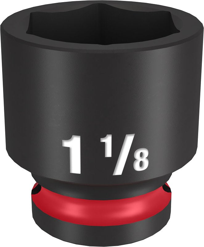 Milwaukee SHOCKWAVE Impact Duty 49-66-6212 Shallow Impact Socket, 1-1/8 in Socket, 1/2 in Drive, Square Drive, 6-Point