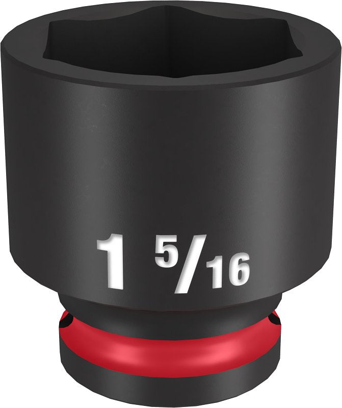 Milwaukee SHOCKWAVE Impact Duty 49-66-6215 Shallow Impact Socket, 1-5/16 in Socket, 1/2 in Drive, Square Drive, 6-Point