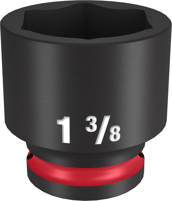 Milwaukee SHOCKWAVE Impact Duty 49-66-6216 Shallow Impact Socket, 1-3/8 in Socket, 1/2 in Drive, Square Drive, 6-Point
